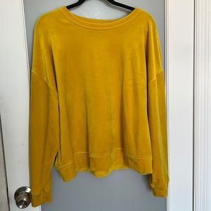 Loft - Gold Velvety Crew Neck Sweater - New Condition - size L